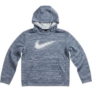 Nike Dri-FIT Hoodie Boys Large Blue White Space Dye Graphic Swoosh Sweatshirt